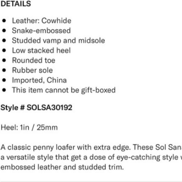 Sol sana Revolve 8 Lloyd snakeskin snake embossed cowhide leather loafers $170 v - Picture 8 of 8
